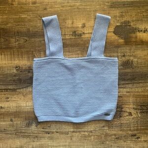 Hollister Light Blue Ribbed Crop Top